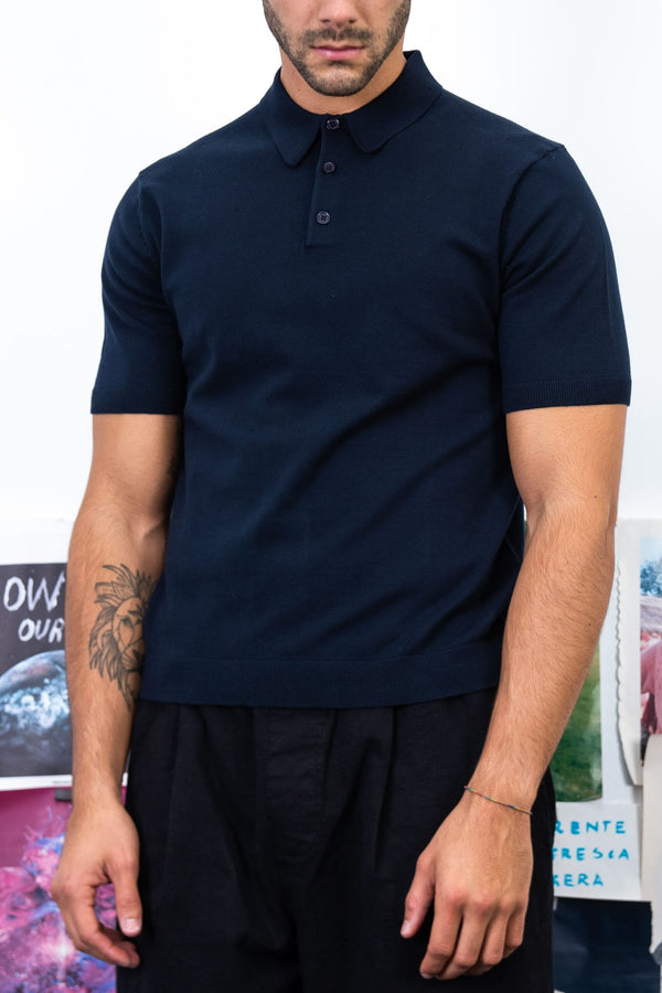 Polo Rasata in Maglia - Variante Blu Navy - Immagine 2