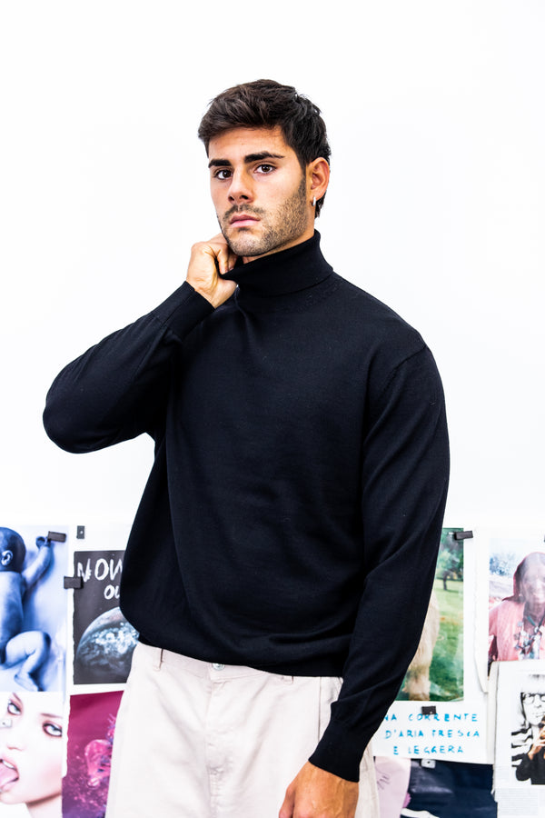 Turtleneck in 100% extra-fine Merino wool