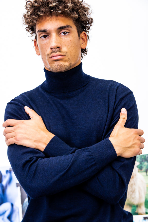 Turtleneck in 100% extra-fine Merino wool