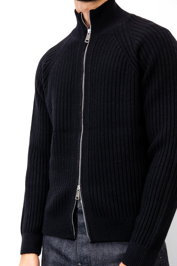 Giacca zip in Lana Merino