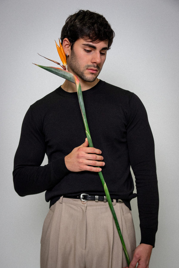 Girocollo in Cotone Leggero - Variante Nero - Immagine 2