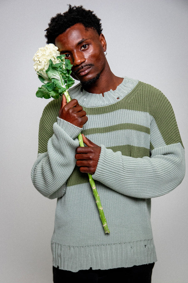 Girocollo in maglia Bicolor con Rotture - Immagine 2