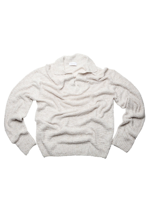 Oversized polo shirt with brushed finish