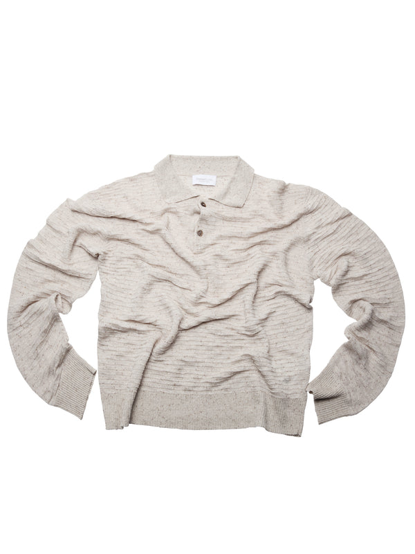 Long-sleeved Linen and Silk Polo