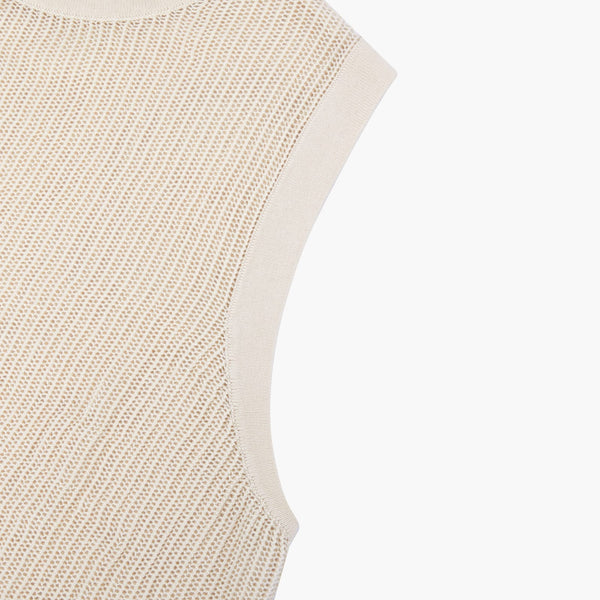 Gilet Traforato in Maglia - Variante Ecru - Immagine 6