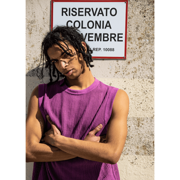 Gilet Traforato in Maglia - Variante Viola - Immagine 2