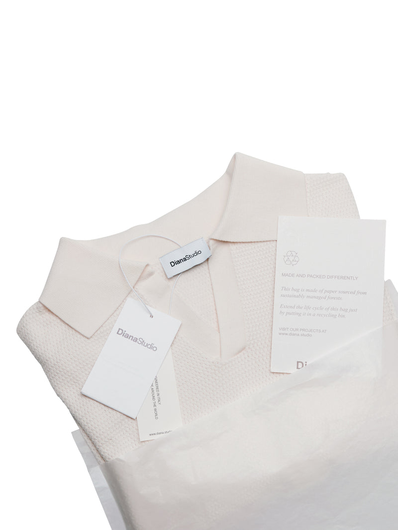 Polo senza bottoni in Cotone leggero con struttura