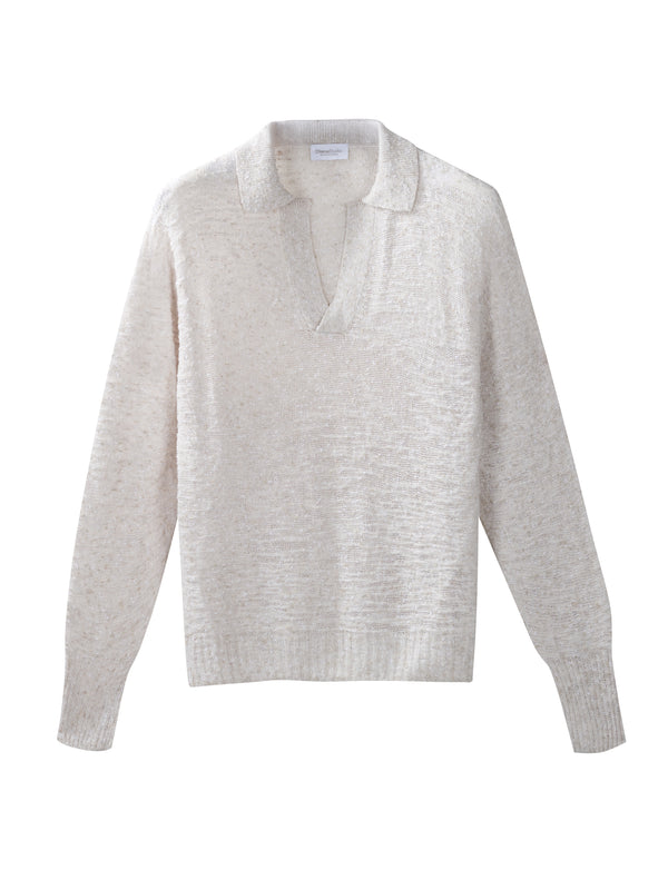 Oversized polo shirt with brushed finish