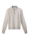 Long-sleeved Linen and Silk Polo