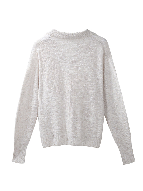 Oversized polo shirt with brushed finish