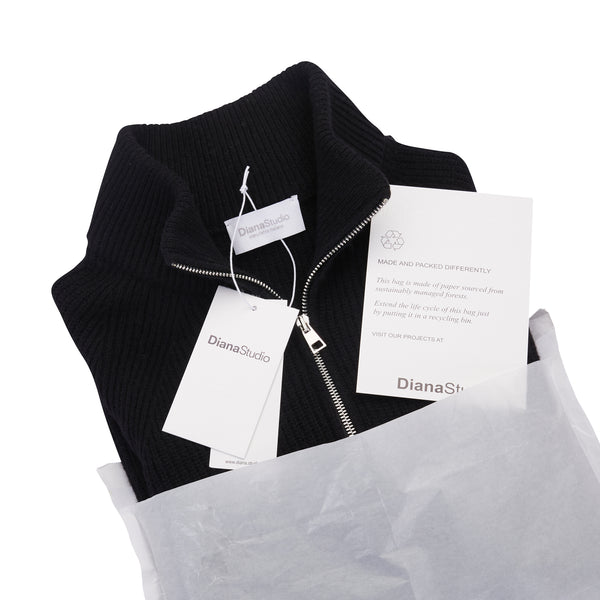 Half zip in English knitted wool
