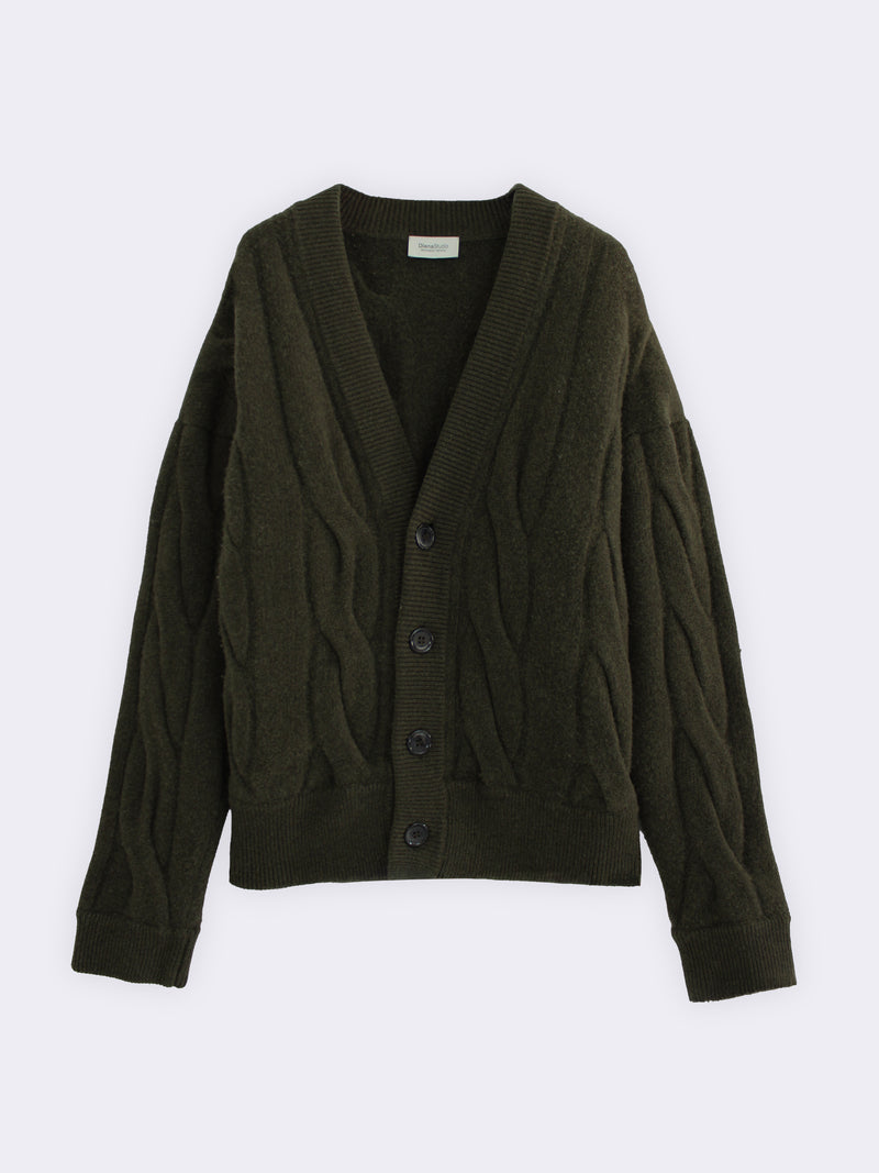 Cardigan aus reiner Wolle mit Filzeffekt