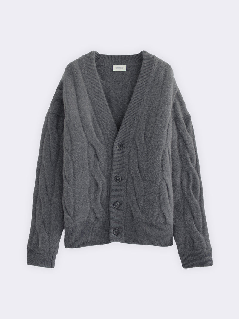 Cardigan aus reiner Wolle mit Filzeffekt