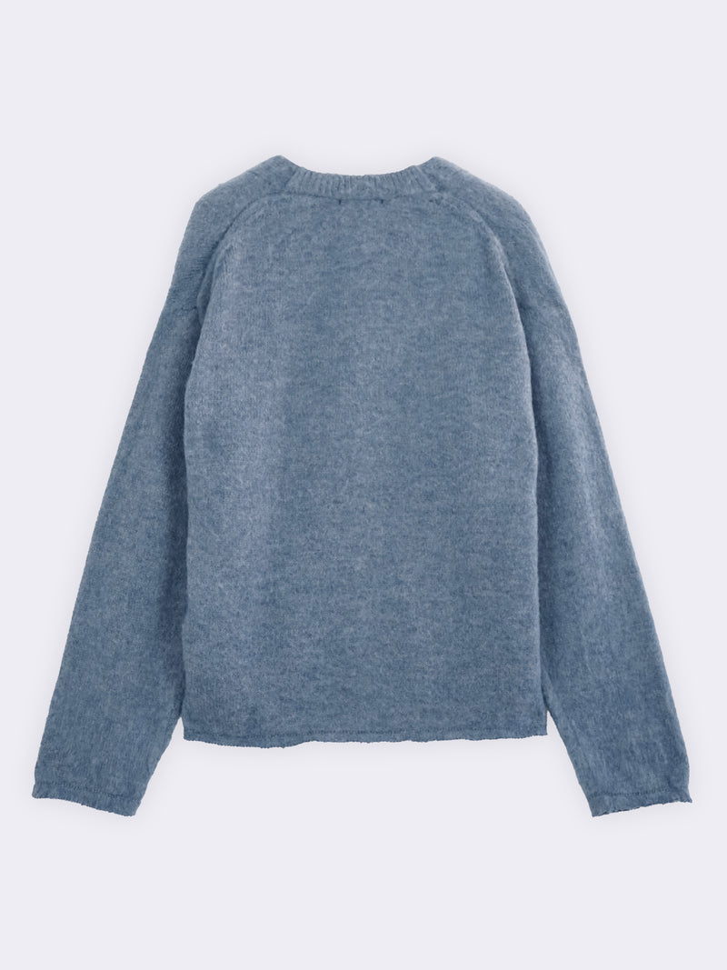 Cardigan in Alpaca blend con taglio vivo