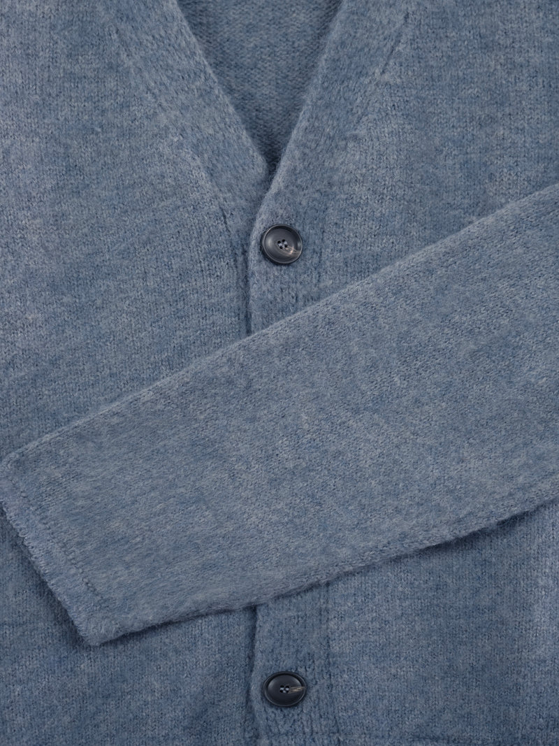 Cardigan in Alpaca blend con taglio vivo