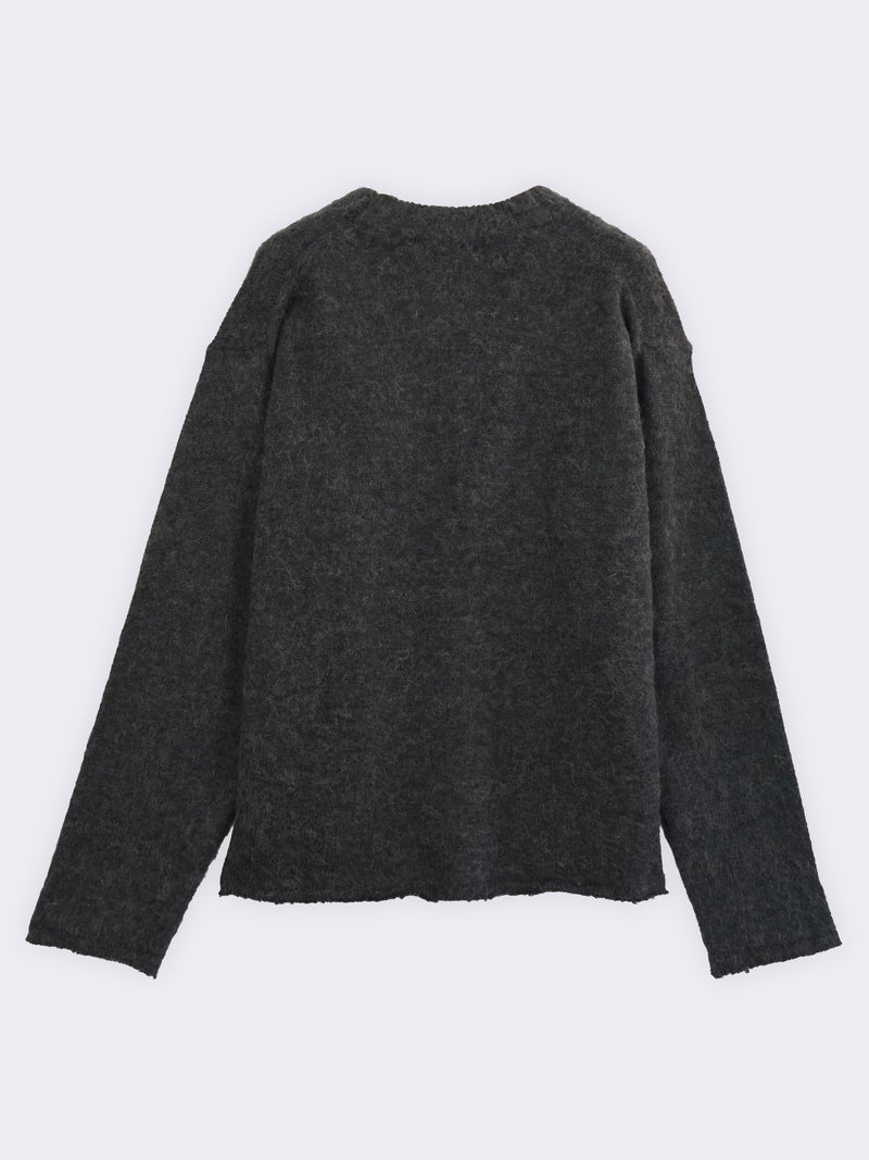 Cardigan in Alpaca blend con taglio vivo