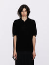 Polo in Cotone crêpe con microstruttura