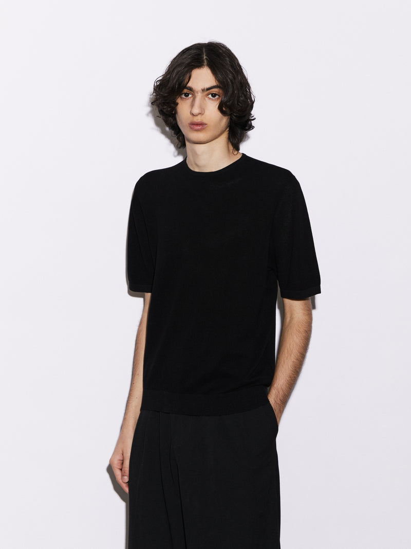 T-shirt in Cotone crêpe con microstruttura