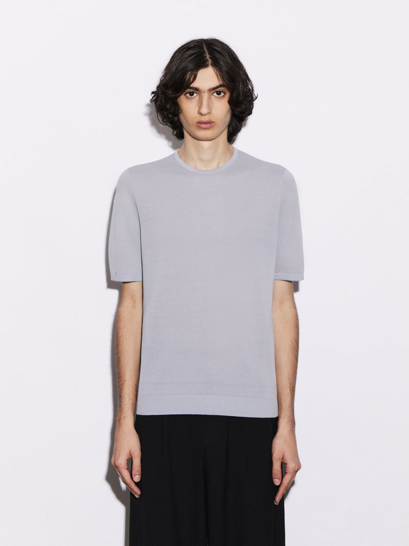 T-shirt in Cotone crêpe con microstruttura