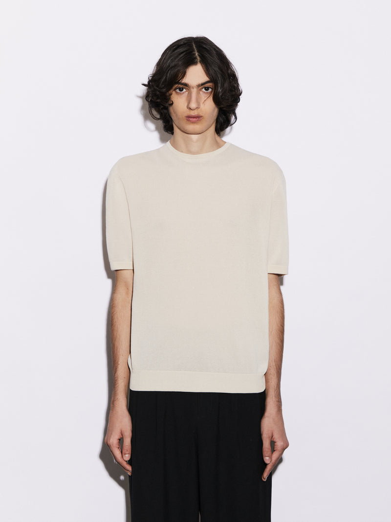 T-shirt in Cotone crêpe con microstruttura