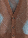 Cardigan aus Superkid-Mohair mit Argyle-Muster