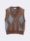 Argyle-Weste aus Superkid-Mohair