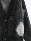 Cardigan aus Superkid-Mohair mit Argyle-Muster