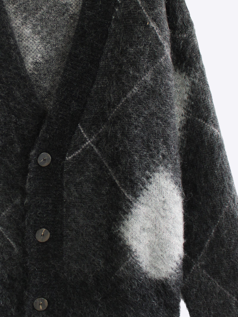 Cardigan aus Superkid-Mohair mit Argyle-Muster