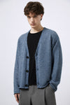 Cardigan in Alpaca blend con taglio vivo
