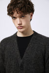 Cardigan in Alpaca blend con taglio vivo
