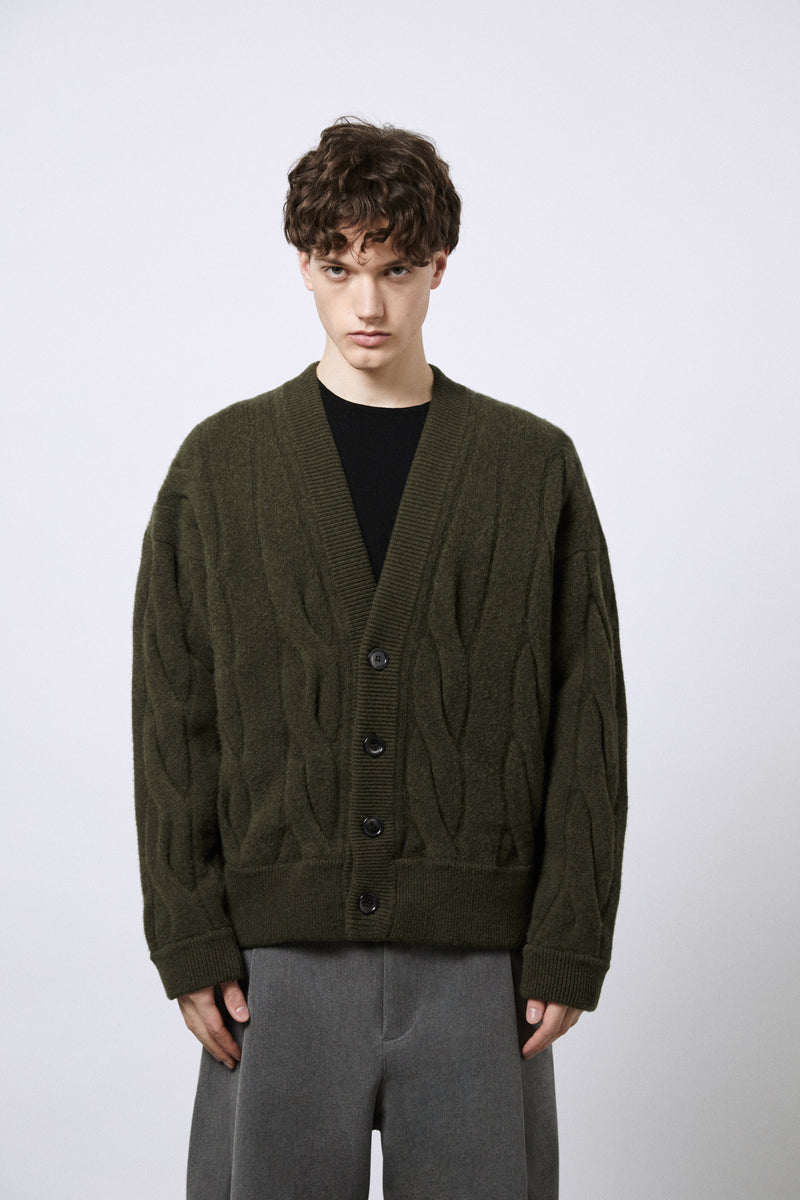 Cardigan aus reiner Wolle mit Filzeffekt