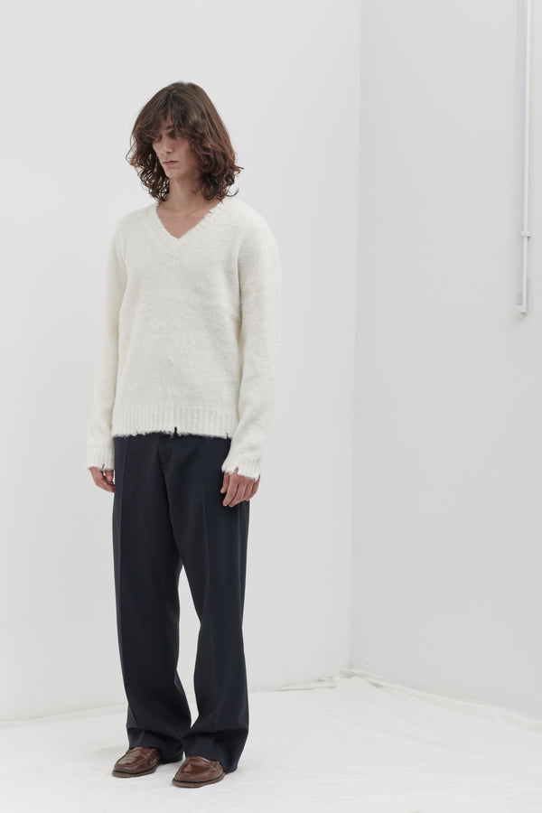 Scollo a V garzato in misto Alpaca