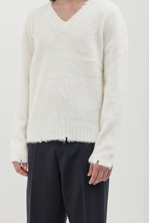 Scollo a V garzato in misto Alpaca