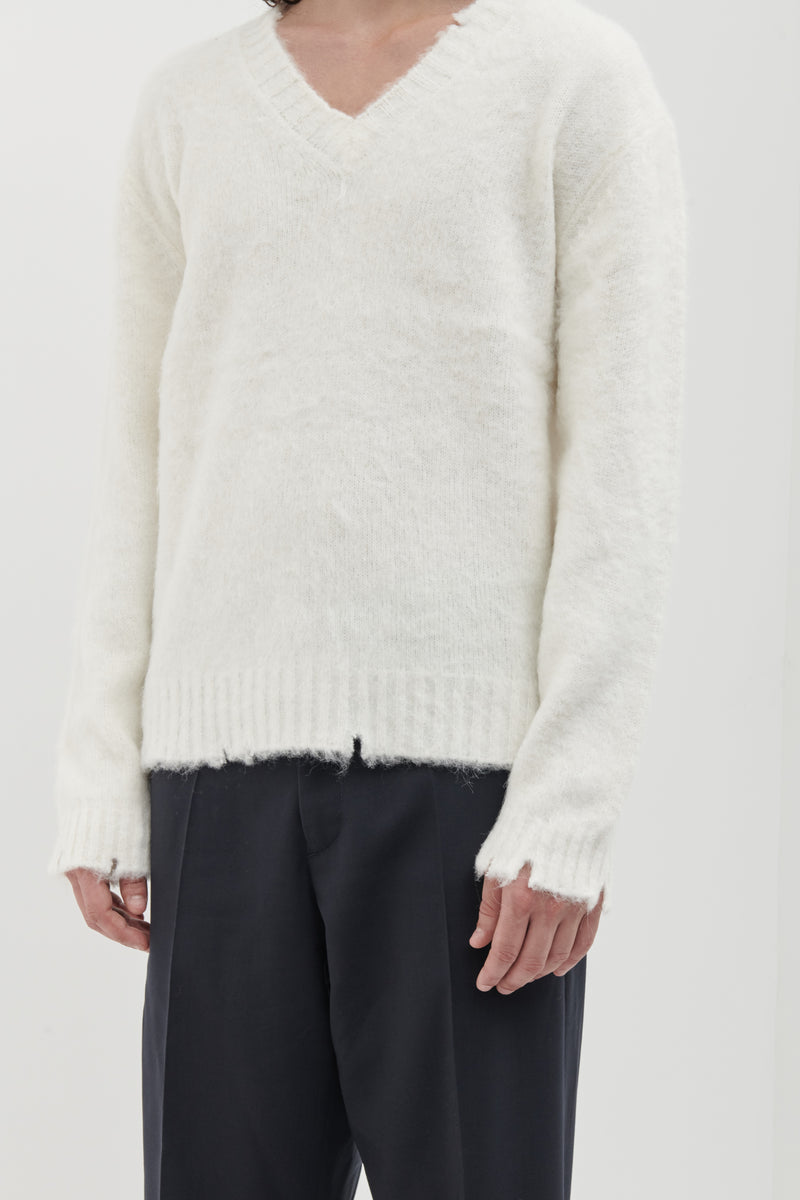 Scollo a V garzato in misto Alpaca
