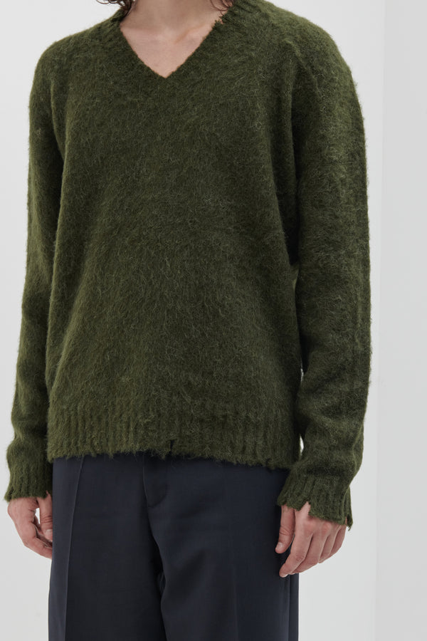 Scollo a V garzato in misto Alpaca