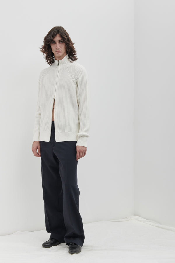 Giacca zip in Lana Merino