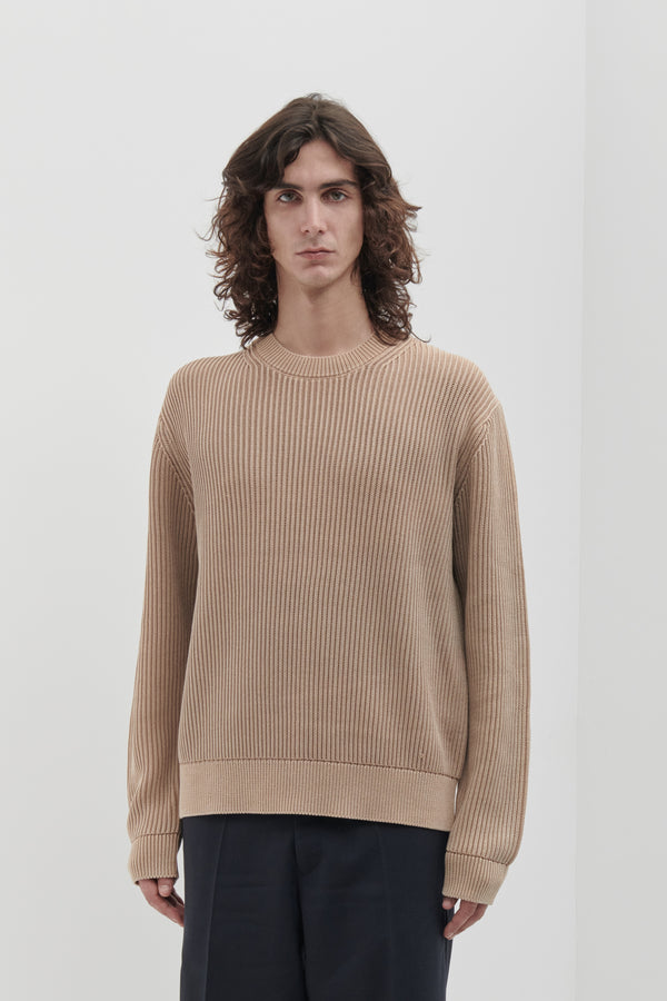 Girocollo in Cotone decolorato artigianalmente