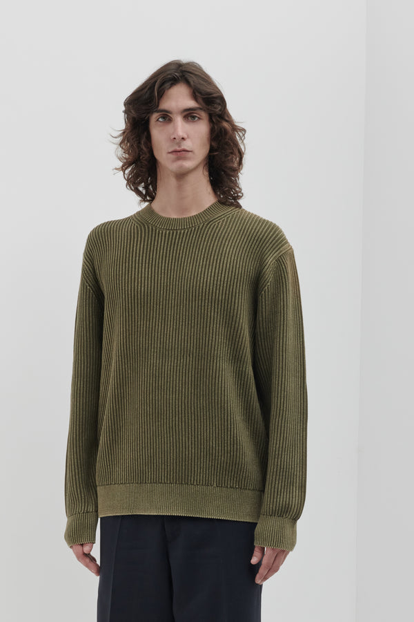 Girocollo in Cotone decolorato artigianalmente