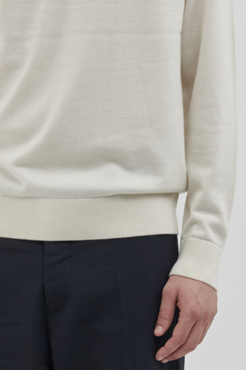 Girocollo in Lana Merino extrafine e Cotone organico