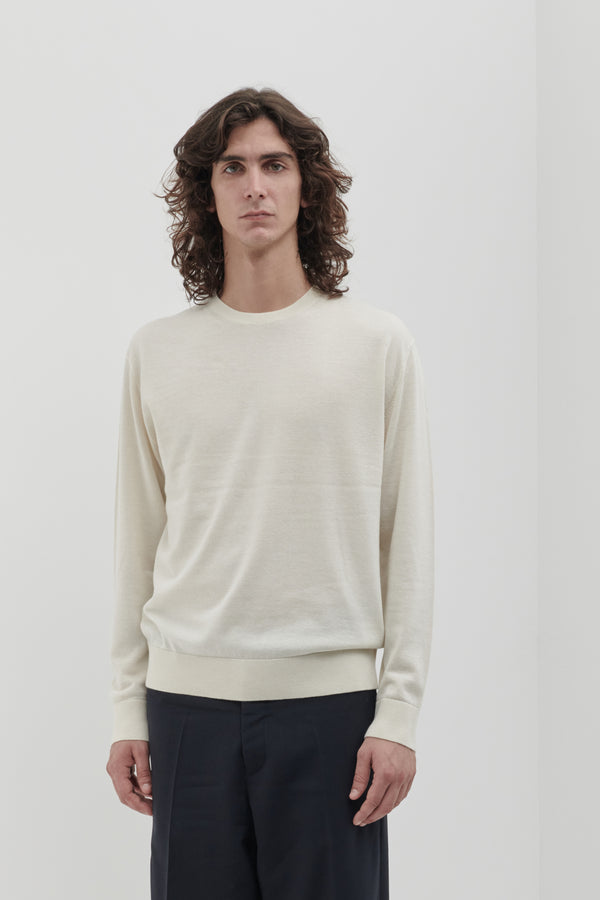 Girocollo in Lana Merino extrafine e Cotone organico