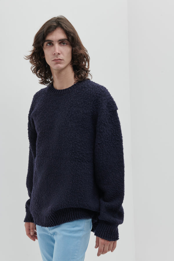 Oversized crewneck with Casentino workmanship