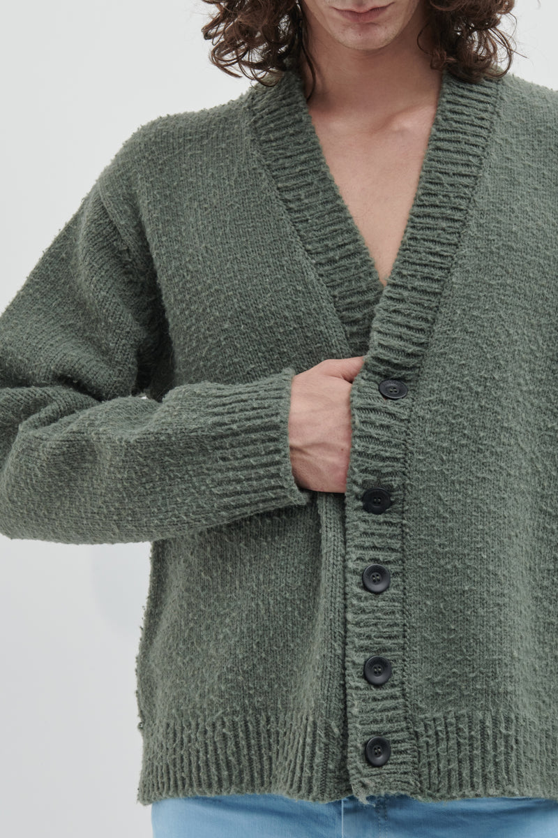 Cardigan oversize con lavorazione Casentino