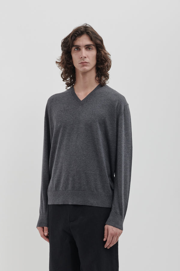 Scollo a V in Lana Merino extrafine e Cotone organico