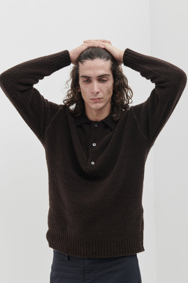 Polo bouclé misto Lana Merino