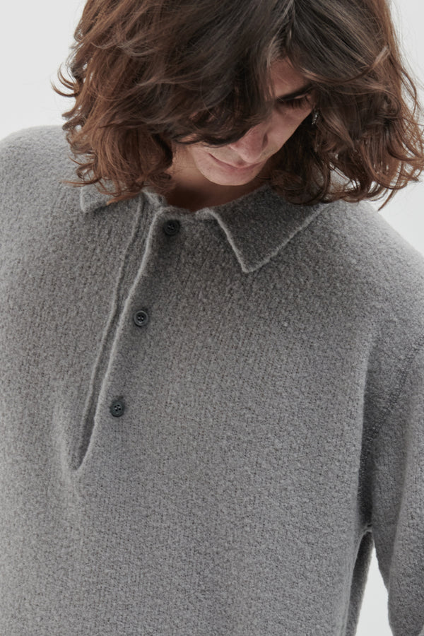 Polo bouclé misto Lana Merino