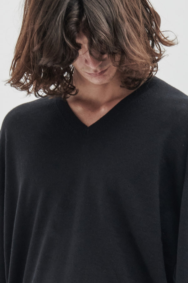 Scollo a V in Lana Merino extrafine e Cotone organico