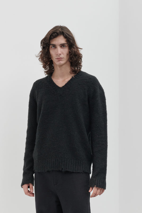 Scollo a V garzato in misto Alpaca