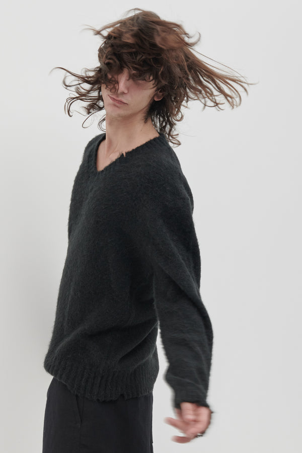 Scollo a V garzato in misto Alpaca