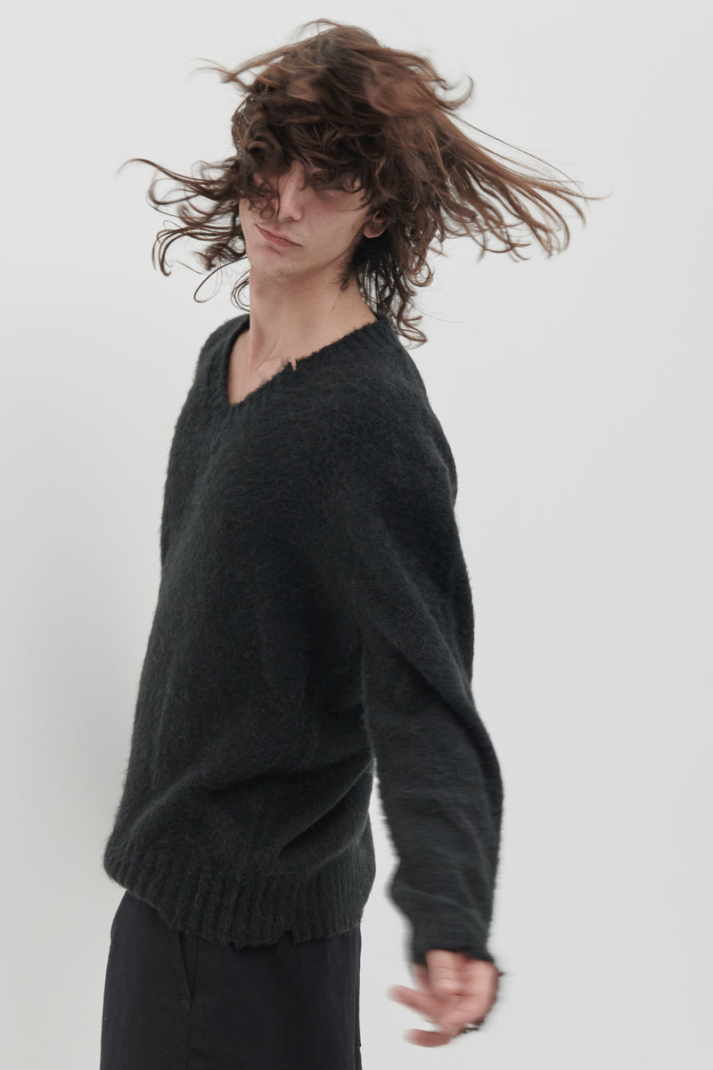 Scollo a V garzato in misto Alpaca