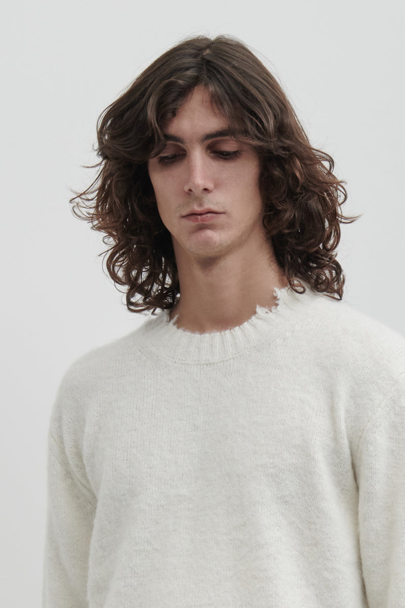 Girocollo garzato in misto Alpaca